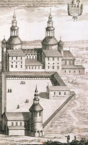 Plan opactwa benedyktynów w Saint-Riquier w 1673 r. autorstwa French School