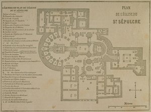 Plan kościoła Grobu Świętego w Jerozolimie autorstwa French School