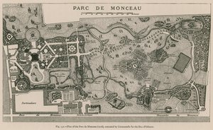 Plan Parc de Monceau (1718), wykonany przez Carmontelle dla Due dOrleans autorstwa French School