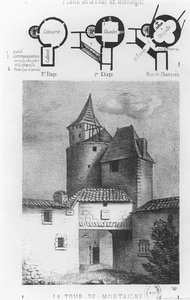 Plan Tour de Montaigne, w Saint-Michel-de-Montaigne (lito) autorstwa French School