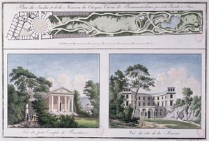 Plan ogrodu i domu zbudowanego dla Pierre Augustin Caron de Beaumarchais (1732-99) przez Lemoine