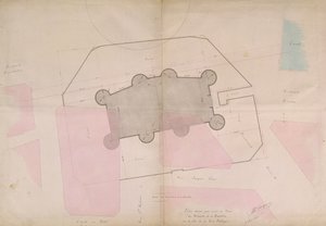 Plan przedstawiający linie obwodu Bastylii, 1830 autorstwa French School