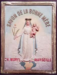 Tablica reklamowa Savon de la Bonne Mere, 1880 (tynk) autorstwa French School