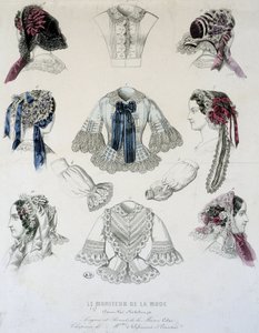 Płyta z miseczkami i gorsetami - w "Le Moniteur de la Mode" autorstwa French School
