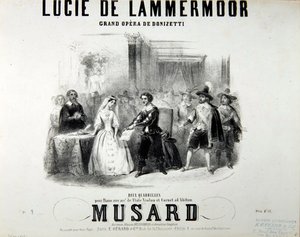 Afisz do opery Lucie de Lammermoor Gaetano Donizettiego (1797-1848) Druk Bertauts autorstwa French School