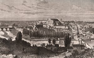 Poitiers - rycina w „La France illustrée: geografia, historia, administracja statystyczna” autorstwa V.A. Malt-Browna. 1884 autorstwa French School