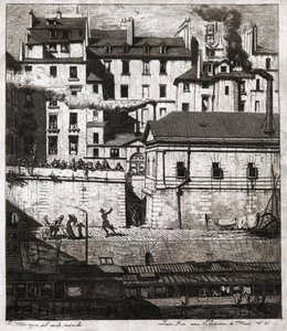 Policja w Paryżu. (grafika, ok. 1860) autorstwa French School