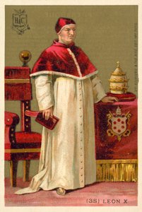 Papież Leon X (chromolitho) autorstwa French School