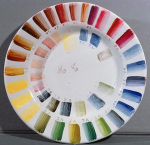 Tabliczka producentów porcelany z wzornikiem kolorów (porcelana)