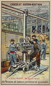 Przenośna i regulowana wiertarka do metalu (chromolitho) autorstwa French School