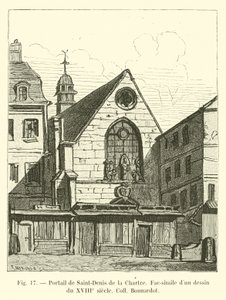 Portal Saint-Denis de la Chartre, faksymile XVIII-wiecznego rysunku Coll Bonnardot autorstwa French School