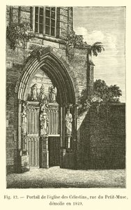 Portal kościoła Celestynów, rue du Petit-Musc, zburzony w 1849 r. autorstwa French School