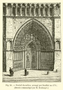 Portal środkowy, zaaranżowany przez Soufflot w 1771, Rysunek przekazany przez M Boulanger autorstwa French School