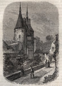 Porte de la Craffe a Nancy ślad średniowiecznych fortyfikacji, eryge w XIV wieku na północ od starego miasta - rycina w „Histoire de France” autorstwa Victora Duruy autorstwa French School