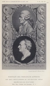 Portret głównych autorów dwóch encyklopedii XVIII wieku (lito) autorstwa French School