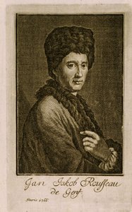 Portret Jeana Jacquesa Rousseau (1712-1778). Praca anonimowa, rycina 1766. Sztuka francuska autorstwa French School