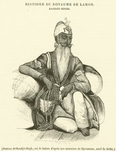 Portret Randjita-Singha, króla Lahoru (rycina) autorstwa French School