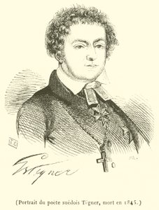 Portret zmarłego w 1845 r. szwedzkiego poety Tegnera autorstwa French School