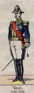 Portret en pied de Nicolas Soult (1769-1851) marechal de France, książę Dalmacji. Wizerunek Epinal z końca XIX wieku. autorstwa French School