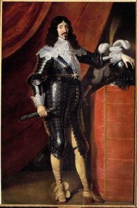 Portret u stóp Ludwika XIII (1601-1643) w zbroi Obraz szkoły francuskiej z XVII wieku. Musee du chateau de Chambord - Portret Ludwika XIII (1601-1643) w zbroi na całej długości. Obraz Szkoły Angielskiej z XVII wieku. Muzeum autorstwa French School