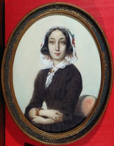 Miniatura portretowa George Sand (1804-76) ok. 1840 autorstwa French School
