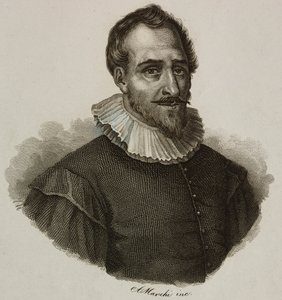 Portret Adama de Craponne (1526-1576), francuskiego inżyniera, rycina Marchi autorstwa French School