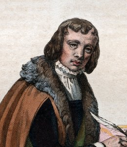 Portret Alaina Chartiera (1385-1430), francuskiego poety i pisarza politycznego. autorstwa French School