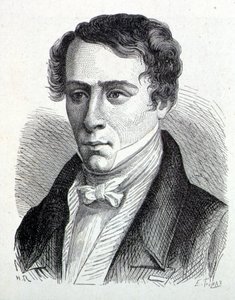 Portret Augustina Fresnela (1788-1827), francuskiego fizyka - w „Albumie nauki”; wybitni naukowcy; Wielkie odkrycia”” 1896. autorstwa French School
