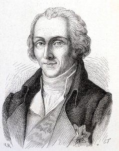 Portret Benjamina de Rumforda, amerykańskiego fizyka (1753 - 1814) - w „Albumie nauki”; wybitni naukowcy; Wielkie odkrycia”” 1896. autorstwa French School