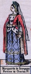 Portret Blanche z Burgundii (ok. 1296-1326), żony Karola IV Francji. (dynastia Kapetyńska). Ilustracja z końca XIX wieku. autorstwa French School