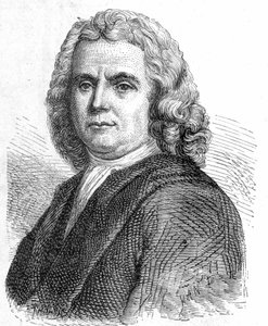 Portret Boerhaave Hermann (1668 - 1738), holenderskiego lekarza i chemika (zwolennika jatromechanizmu) - w „Albumie Nauki”; wybitni naukowcy; Wielkie odkrycia”” 1896. autorstwa French School
