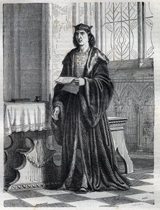 Portret kardynała Pietro Caraffy lub Caraffy lub Jana Piotra Caraffy przyszłego papieża Pawła IV (Paolo IV 1476-1559) Rycina w „”Historii papieży (...) Zbrodnie królowej króla i cesarzy na przestrzeni wieków” autorstwa Maurice Lachatre autorstwa French School