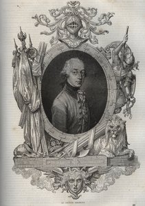 Portret Karola Ludwika Austro-Teschen (Charles Louis of Austria Teschen) (1771-1847) (arcyksiążę Karl von Osterreich) arcyksiążę austriacki, książę cieszyński - arcyksiążę Karol, książę cieszyński - z „Nowej Encyklopedii Narodowej” przez Maurice