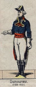 Portret Charlesa Francois Dumouriez, głównodowodzącego armii północnej w 1792 (1739-1823)”. Obraz Epinal z końca XIX wieku. autorstwa French School