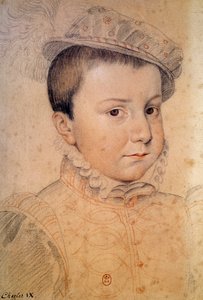 Portret dziecka Karola IX (1550-1574). Anonimowy rysunek szkoły francuskiej autorstwa French School