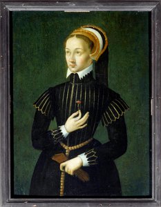 Portret Claude de France (1499-1524) Królowa Francji i żona Franciszka I Anonimowego malarstwo z XVI wieku. Słońce 0,28x0,21 m Chantilly, musee Conde autorstwa French School