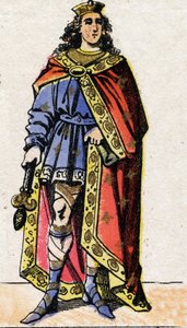 Portret Clovis II, króla franków (v.633-657). autorstwa French School