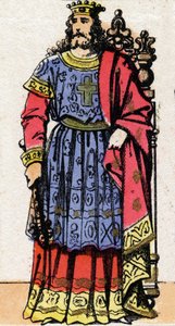 Portret Dagoberta 1. (v.600-639) króla Austrazji (623 do 629), króla wszystkich Franków (629 do 634), króla Neustrii i Burgundii (634 do 639). autorstwa French School