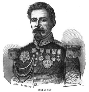 Portret Emile Henry Mellinet (1798-1894), generała francuskiego. Grawer w „Les Illustrations De L