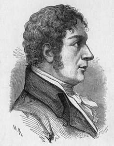 Portret Francois (Francesco) Zambeccari (1756-1812), francuski aeronauta - w „Albumie nauki”; wybitni uczeni; Wielkie odkrycia”” 1896. autorstwa French School