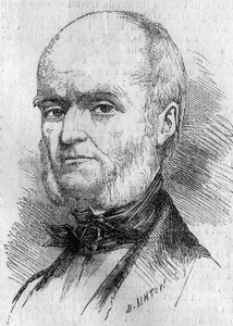 Portret Fryderyka Milleta (1796-1859), francuskiego miniaturzysty. Grawerowanie w „”Le Monde Illustré””n°133 z 29 października autorstwa French School
