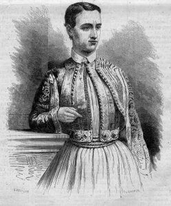 Portret Jerzego I (Georges of Denmark) (1845-1913), króla Grecji. Grawer w „”Le Monde Illustré””n°340 z 17 października autorstwa French School