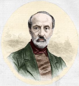 Portret Giuseppe Mazziniego (1805-1872), włoskiego polityka i nacjonalisty. Grawer w „”Le Monde Illustré”” nr 779 z dnia 16 marca 1872 r. autorstwa French School