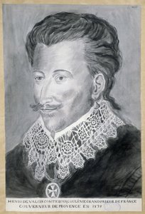 Portret Henri de Valois, hrabiego Angouleme, wielkiego przeora Francji, gubernatora Prowansji w 1579 autorstwa French School