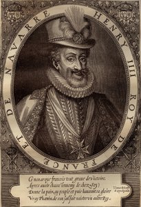 Portret Henryka IV (1553-1610) Król Francji - Portret Henryka IV (1553-1610) Król Francji - rycina XVII wiek autorstwa French School