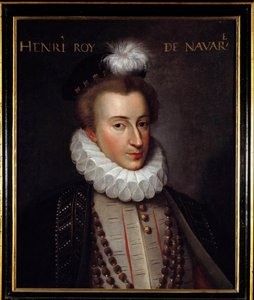 Portret Henryka IV (1553-1610) Króla Francji Malarstwo szkoły francuskiej. XVI w. niedz. 0,51x0,61m. Pau, muzeum zamkowe autorstwa French School