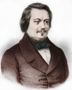Portret Honore de Balzac (1799-1850), francuskiego powieściopisarza. autorstwa French School