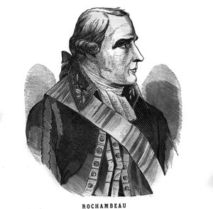 Portret Jeana Baptiste Donatien de Vimeur, hrabiego Rochambeau (1725-1807), marszałka Francji. Grawer w „Les Illustrations De L