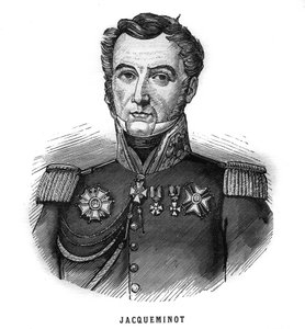 Portret Jeana Francois Jacqueminota, wicehrabiego Ham (1787-1865), francuskiego generała i polityka. Grawer w „Les Illustrations De L