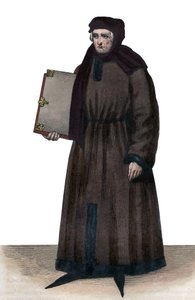 Portret Johna Froissarta (1337-1404), francuskich kronikarzy średniowiecznej Francji. autorstwa French School